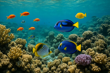 Fototapeta premium Colorful Fish and Coral Reef