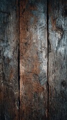 Naklejka premium Aged wooden planks, vertical grain, dark tones