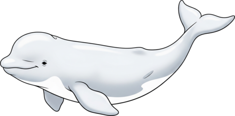 Beluga Whale in Curved Swimming Pose