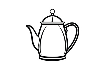 Classic teapot silhouette isolated on white background