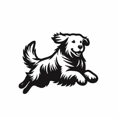 Fototapeta premium Black and White Running Dog Mascot Design