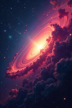 Breathtaking Panoramic Nebula Cosmic Dust and Gas Swirling in Stellar Formation