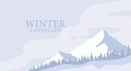 Fototapeta premium Winter landscape nature background vector