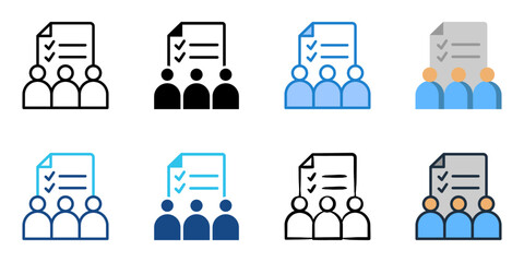 Shareholder Accountability icon set multiple style collection 
