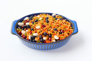 Colorful mixed beans and lentils, packed with plant-based protein and fiber