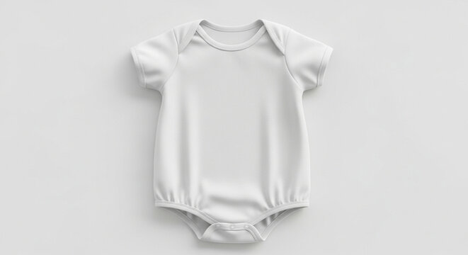 Clean Minimalist Baby Bodysuit Mockup Template Isolated on Neutral Background - Powered by Adobe