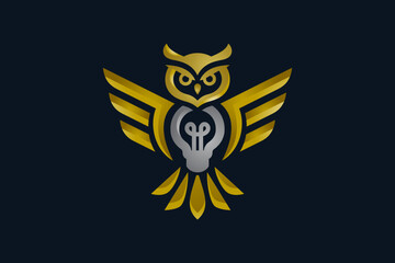 A Combined Logo Of An Owl And A Light Bulb