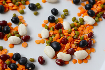 Colorful mixed beans and lentils, packed with plant-based protein and fiber