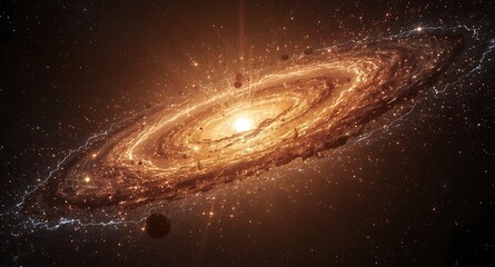 Bright sun in center of galaxy 