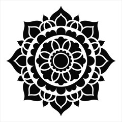 Mandala Vector Design Black and White Ornamental Pattern Illustration