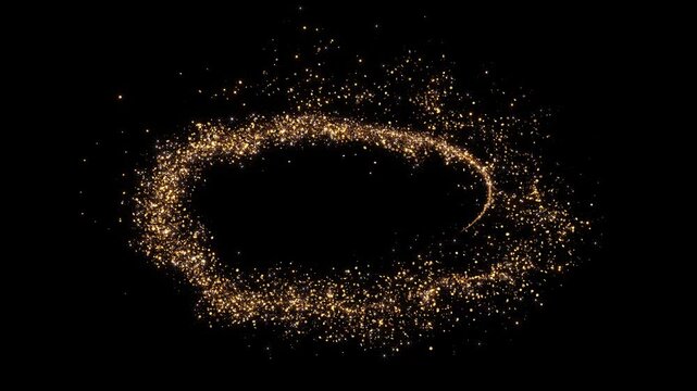 Glitter Light circle trail Sparkling star dust trail particle effect animation. holiday event transition, revealer, festival Christmas, Diwali, Ramadan. sparkles Birthday, Anniversary, new year, event