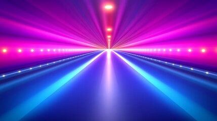 Obraz premium Dynamic glowing tunnel with vibrant colors.