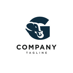 Letter G Elephant Head Logo Icon Vector