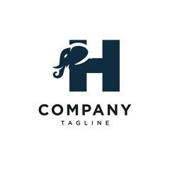 Letter H Elephant Head Logo Icon Vector