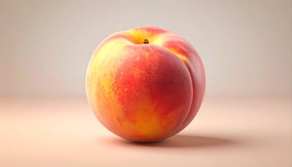 Ripe Peach on Neutral Background.