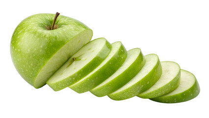 Fresh Green Apple Slices on Black Background Promoting Healthy Eating and Fruit Consumption for Delicious Snacks and Diet Plans