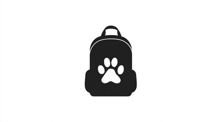 Obraz premium Pet Paw Backpack Icon for Pet Branding, Lifestyle Product Design