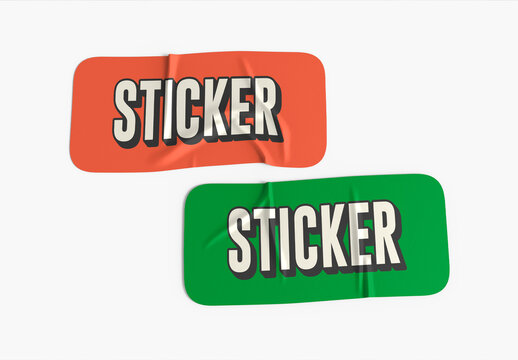 Editable Realistic Sticker Label Mockup