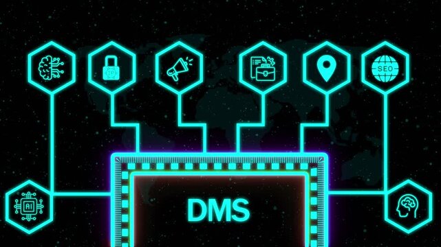 Document management DMS System Digital rights management. Business, Technology, Internet and network concept.