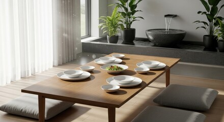 Modern dining room with minimalist decor