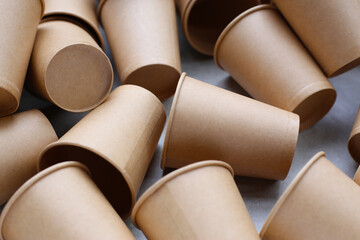 Brown paper cups, disposable glass