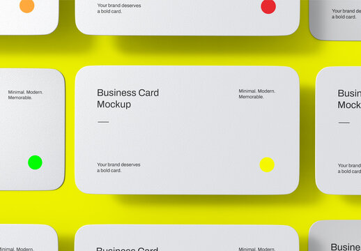 Grid of Business Card Mockups Presentation