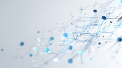 Abstract digital data network with futuristic blue connections