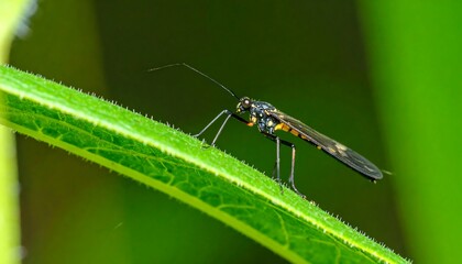 Fototapeta premium Close-up of a small insect on a leaf
