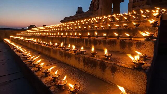 Divine illumination ayyappa convention steps aglow with spiritual light and cultural harmony witnessing global faith in a sacred gathering