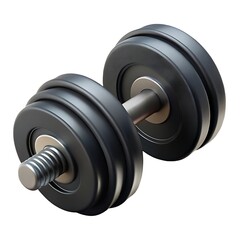 Naklejka premium Adjustable dumbbell with black weights and silver handle
