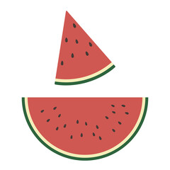 An illustration of sliced watermelon