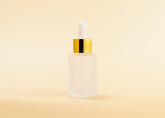 Cosmetic bottles packaging for mockup on a beige background. The concept of natural beauty products.
