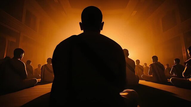 Global ayyappa convention devotees gather in deep contemplation and prayer united in faith and spirituality during the ayyappa festival pilgrimage