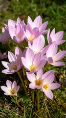 Cluster of pale pink flowers in a garden