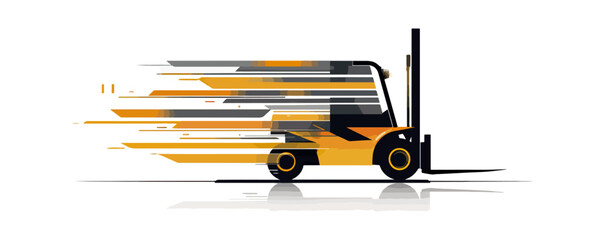 Yellow forklift design illustration