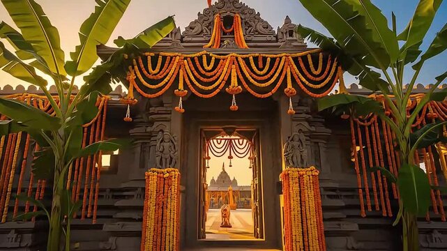 Global ayyappa convention temple entrance a fusion of culture tradition and spiritual celebration for ayyappa devotees worldwide