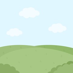 Obraz premium green field and blue sky