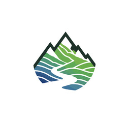 Abstract mountain river design