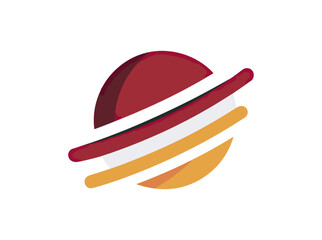 Stylized planet illustration in flat design style