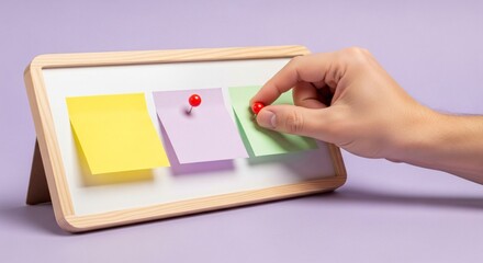 Organize your thoughts with colorful notes on a whiteboard