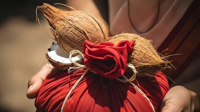 Sacred offering for global ayyappa convention hands hold faith and tradition