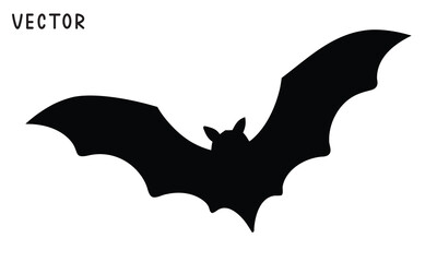 Halloween bat and bats silhouette, Bat icon vector, Halloween bats vector illustration on a white background