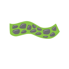 stone path with grass