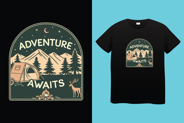 camping illustration desert graphic cactus design landscape badge adventure vintage outdoor