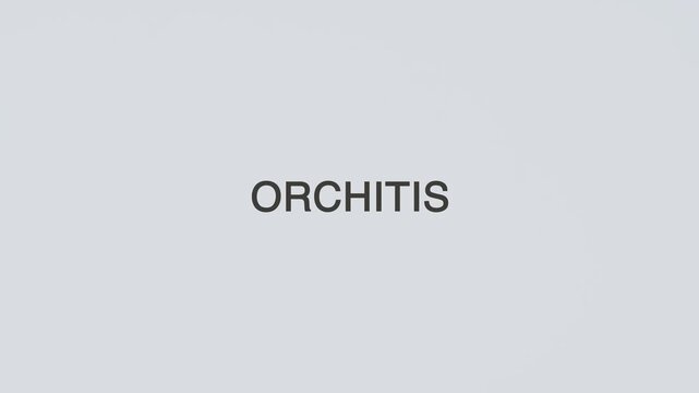 Orchitis word diagnosed with a stethoscope held in hand on white background, illustrating testicular inflammation, urology condition, medical diagnosis, and patient care