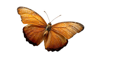Obraz premium Orange Butterfly with Dewdrops, isolated on transparent background