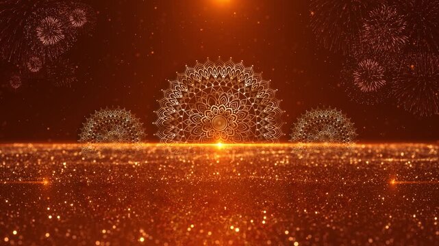 Happy Diwali greeting motion diya lamp. Happy Deepavali animation 4K 3D Background, light burning. celebration, Deepavali traditional. Indian festival of lights holiday celebration greeting card