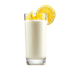 Creamy lemon beverage in a tall glass