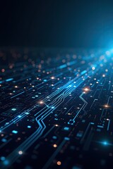 Obraz premium A detailed illustration of a circuit board with glowing lines.