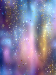 Abstract vibrant background with gold glitter and soft colors